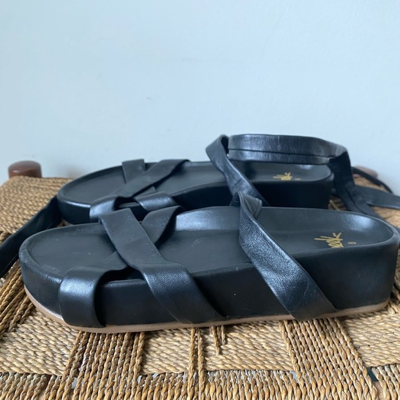 Beek Shoes Women’s 8 Parula Sandals Black Leather Tie Handmade in Mexico - Picture 5 of 10